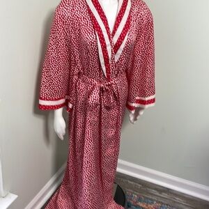 Liquid Silk Vintage Red Holiday Robe